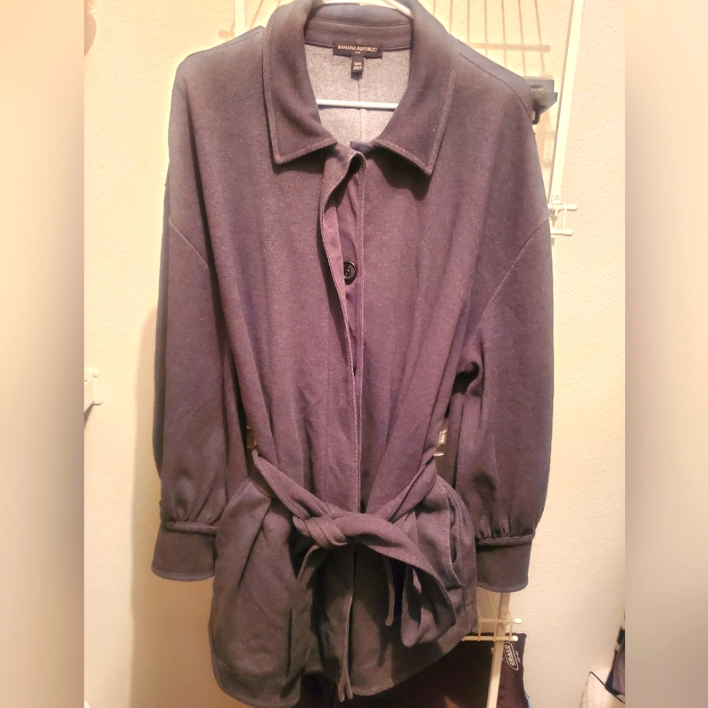 Banana Republic Women's Twill Tie-Waist Knit Jacket (Size XXL)